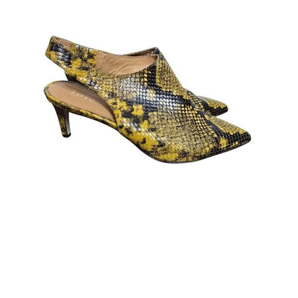 Joie Rines Pump Mustard Yellow Python Snakeskin sz 38 - Picture 1 of 13